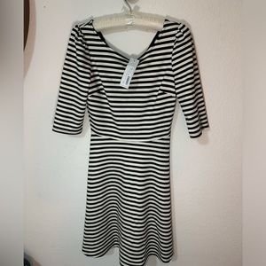 New w/tag Off White and Black Striped A-Line Dress
